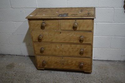 Lot 301 - A pine chest of two short over three long drawers