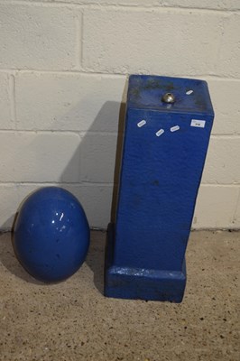 Lot 318 - A square blue glazed garden water feature...