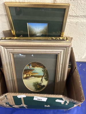 Lot 505 - A small box of various prints and watercolours...