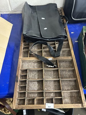 Lot 507 - A leather briefcase/satchel together with wall...