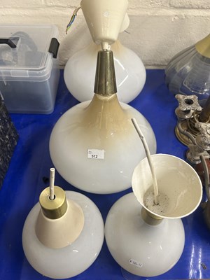 Lot 512 - Quantity of four frosted glass light shades...