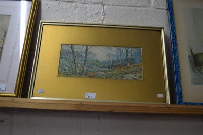 Lot 521 - A framed and glazed watercolour of a woodland...