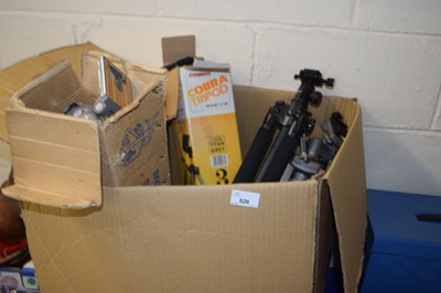 Lot 526 - Quantity of photographic camera tripods