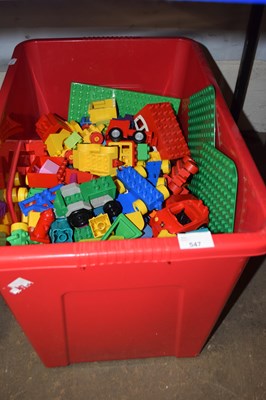 Lot 547 - Large box of children's Duplo building blocks etc