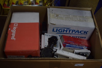 Lot 567 - Box of electrical fittings, plug sockets etc