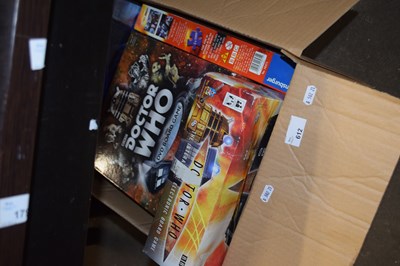 Lot 612 - Box of board games etc to include Dr Who.