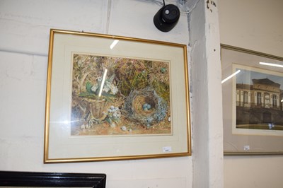 Lot 622 - Framed and glazed print of still life of birds...