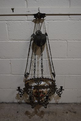 Lot 355 - An early 20th Century three branch ceiling light