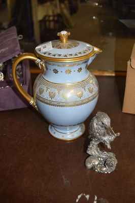 Lot 108 - A Sevres blue and gilt decorated jug and cover...