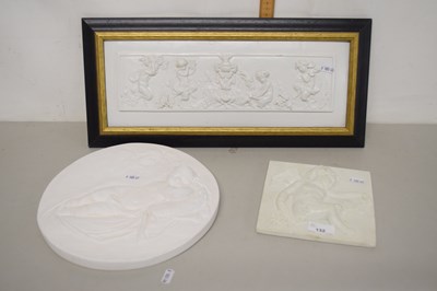 Lot 132 - Three resin and plaster wall plaques