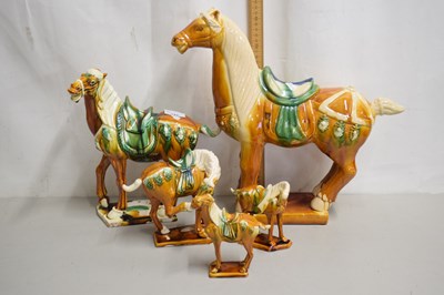 Lot 142 - Five graduated pottery horses