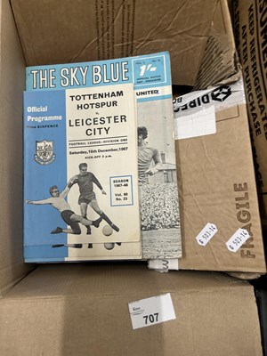 Lot 707 - Box of various football periodicals and...