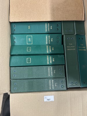 Lot 767 - Box of Railway Observer magazines and folders etc