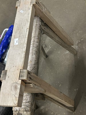 Lot 776 - Two wooden work benches