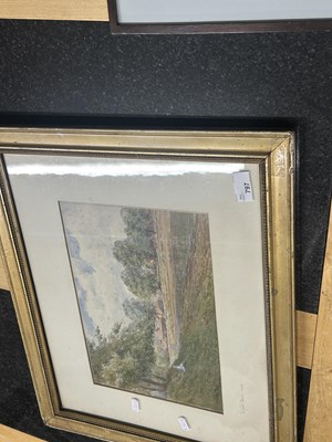 Lot 797 - Watercolour of a country scene, framed and glazed