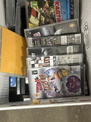 Lot 806 - Box of various PSP and PS3 video games