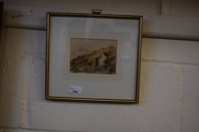 Lot 849 - Rocky seashore, watercolour, framed and glazed