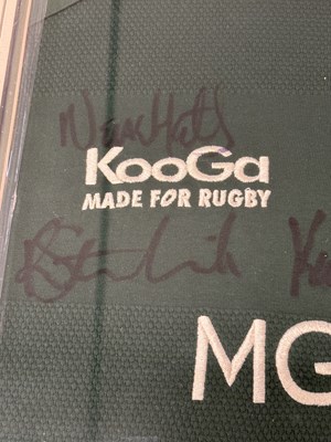 Lot 311 - Framed and Signed London Irish Rugby shirt...