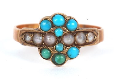 Lot 66 - A late Victorian 15ct turquoise and split...