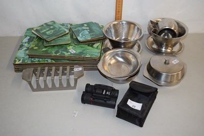 Lot 20 - Mixed Lot: Various steel kitchen wares, place...