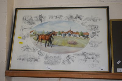 Lot 29 - Coloured print The National Stud, Newmarket