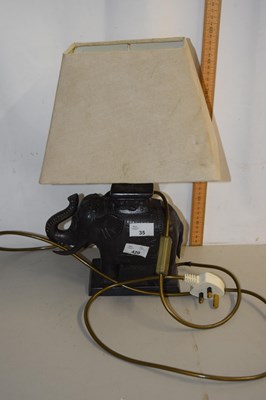 Lot 35 - Table lamp, the base formed as an elephant