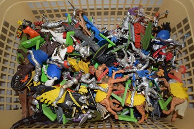 Lot 50 - A box of various plastic knights on horseback...