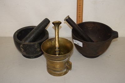 Lot 51 - Three vintage pestle and mortars