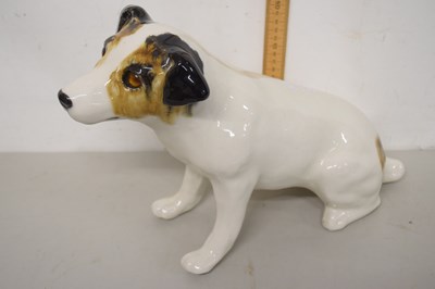 Lot 74 - Pottery model of a terrier with glass eyes