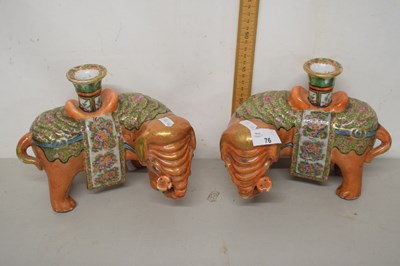 Lot 76 - Pair of Chinese style elephants