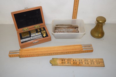 Lot 89 - Quantity of weights and measures and metal stamps