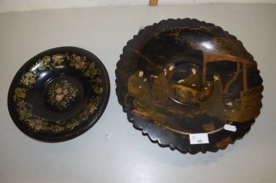 Lot 90 - A papier mache Chinese dish and another...