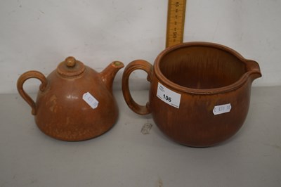 Lot 106 - A Studio style stone ware teapot and jug...