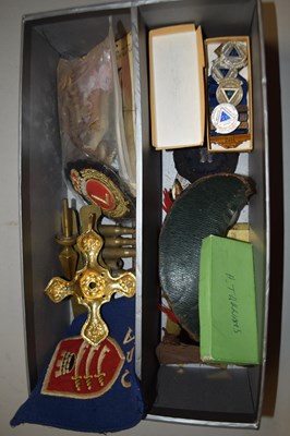 Lot 128 - Mixed Lot:  Assorted militaria, badges, medal...