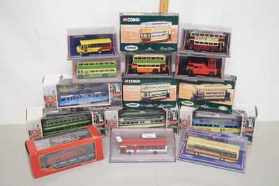 Lot 138 - Quantity of boxed Corgi buses, limited...