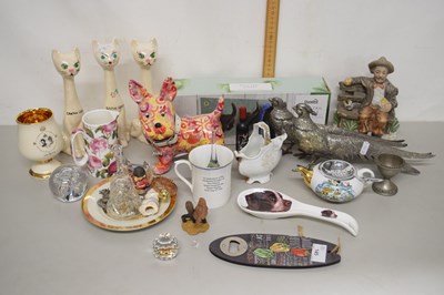 Lot 145 - Group of china wares, models of cats, model of...