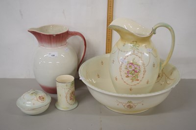 Lot 158 - A wash basin set with large jug and basin,...