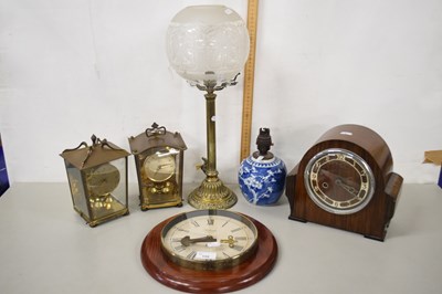 Lot 159 - Group of mantel clocks and a Chinese ginger...