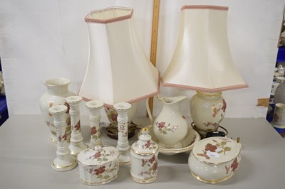 Lot 163 - Quantity of Colibri china ware including lamps,...