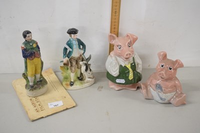 Lot 167 - Two Wade pig money boxes, two further china...