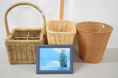 Lot 174 - Three baskets, cane ware