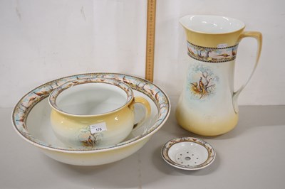 Lot 176 - Large basin with chamber pot and jug