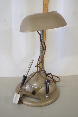 Lot 193 - Desk lamp with combined clock and pen holder