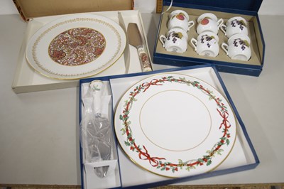 Lot 210 - Royal Worcester Christmas cake plate, cased...