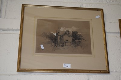 Lot 236 - Study of a cottage, signed indistinctly N....