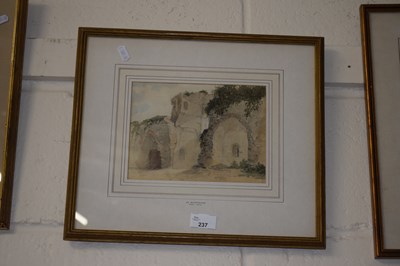 Lot 237 - Study of a ruin by H. Ninham, watercolour,...