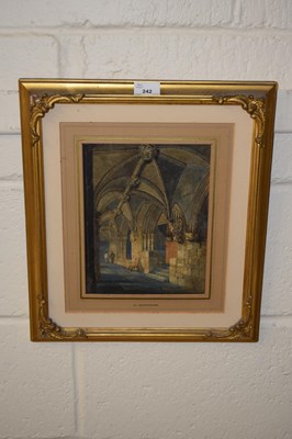 Lot 242 - Study of a Cloister by D Hodgson, watercolour,...