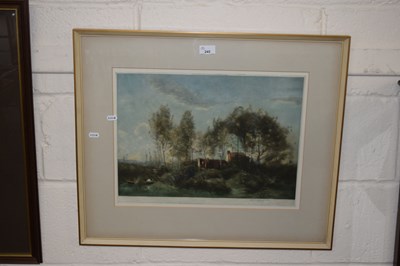 Lot 245 - View of a cottage through trees, indistinctly...