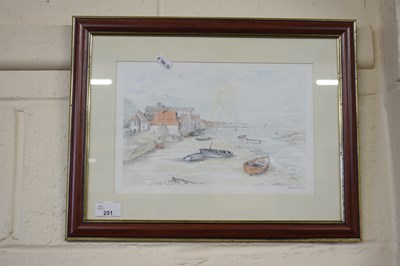 Lot 251 - Wells Harbour, watercolour, framed and glazed