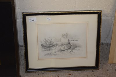 Lot 266 - Pencil study of a boat, framed and glazed